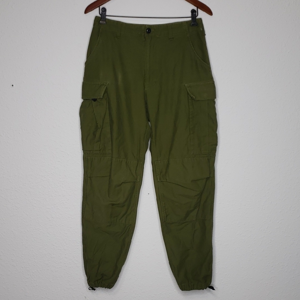 Rag & Bone 100% Cotton Valli Cargo Army Green Utility Pants Pockets Size 4 Retro - Picture 3 of 16